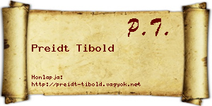 Preidt Tibold névjegykártya